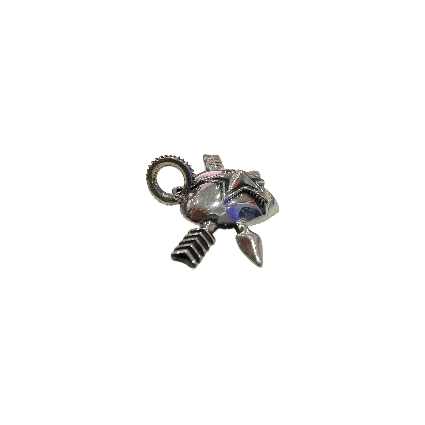 CODY SANDERSON Heart & Sheriff Star Double Arrow Pendant Silver (SS25)