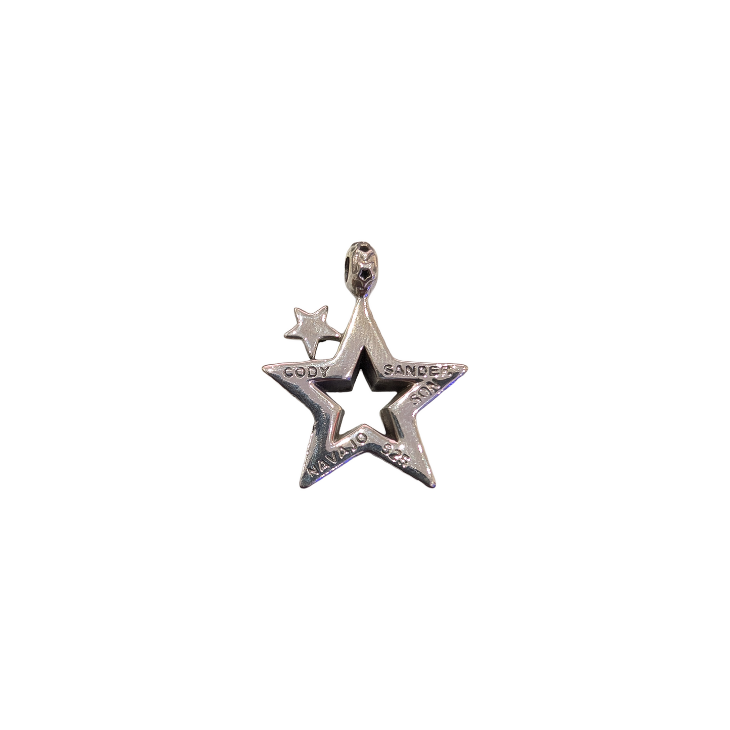 CODY SANDERSON Small Cutout Star Bead Pendant Silver (SS25)