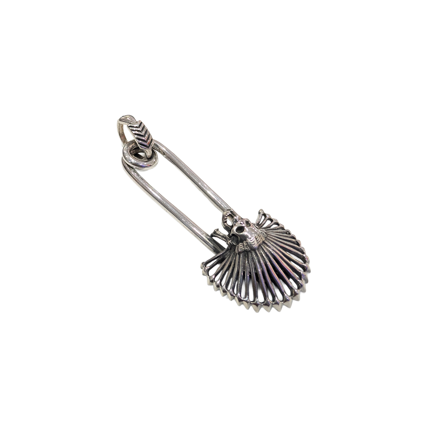 CODY SANDERSON Small Stars & Chief Kill Hater Safety Pin Pendant Silver (SS25)
