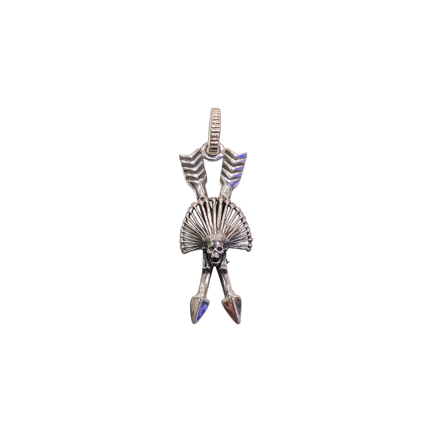 CODY SANDERSON Tiny Chief Kill Hater Crossed Arrow Pendant Silver (SS25)