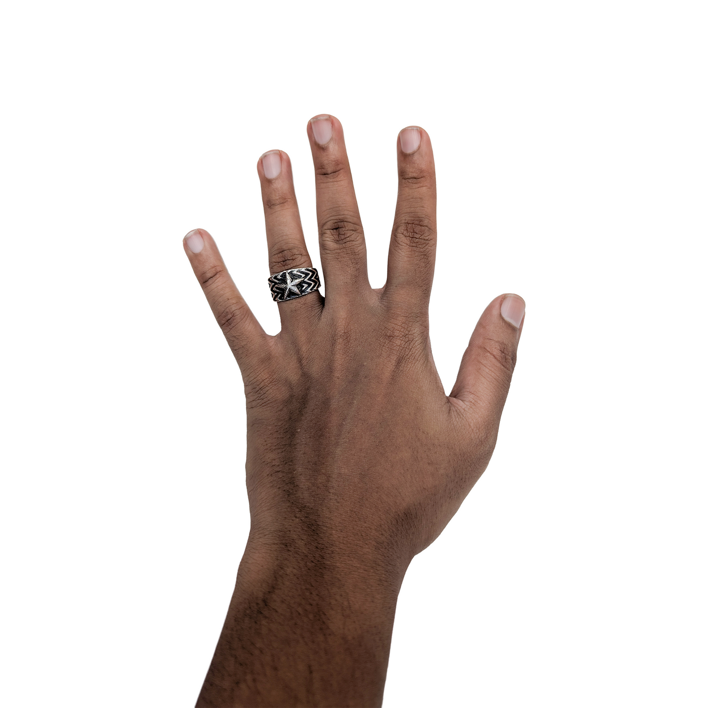 CODY SANDERSON Wave Gear Stars Ring Silver (SS25)