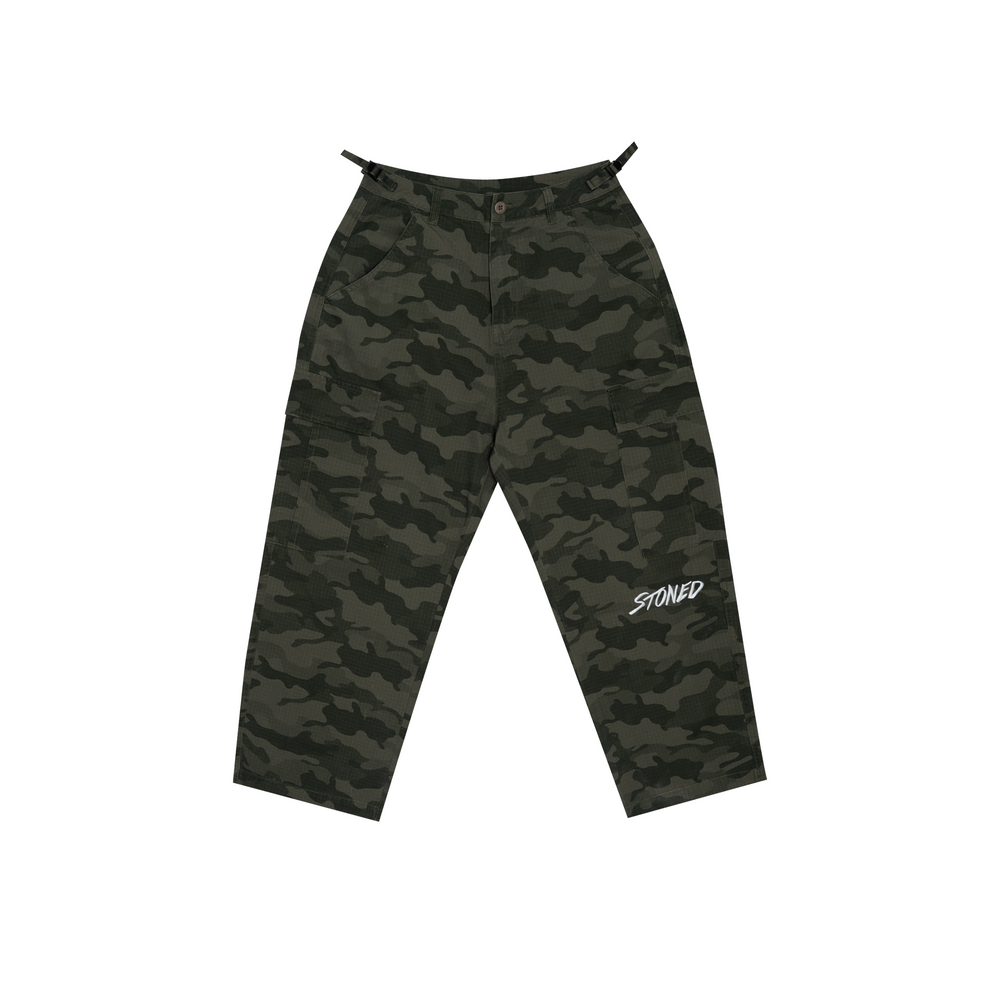 Stoned & Co ® FORCE : Camo Cargo Pants Green (SS25)