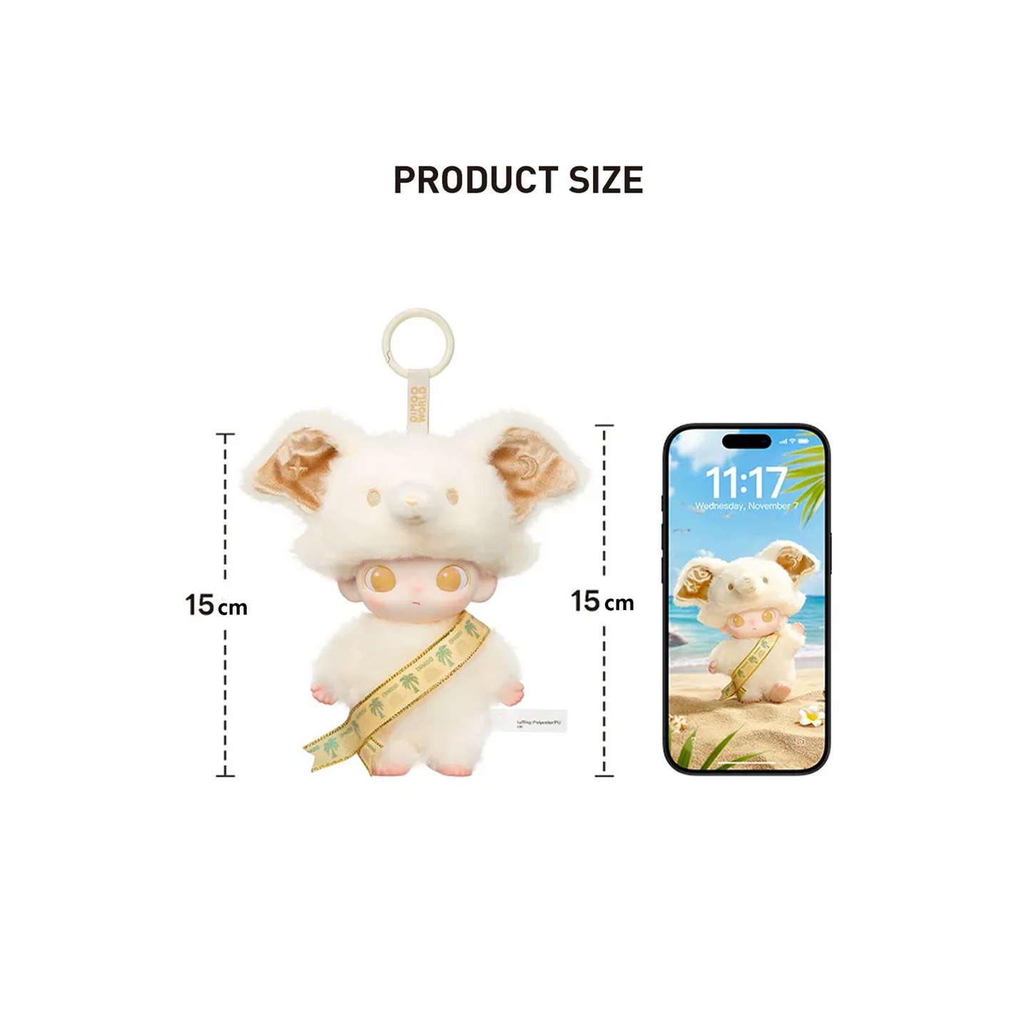 POP MART DIMOO ELEPHANT IN MOONLIGHT - Vinyl Plush Blister Pack Thailand Exclusive Keychain