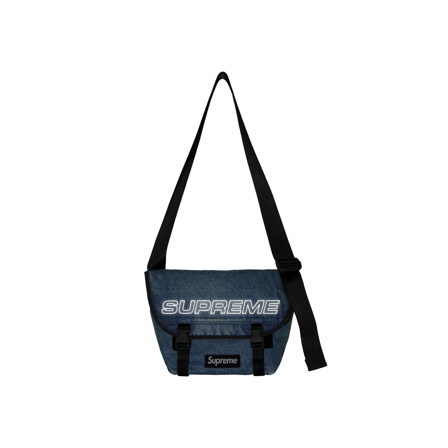 Supreme Denim Messenger Bag Washed Indigo (FW25)