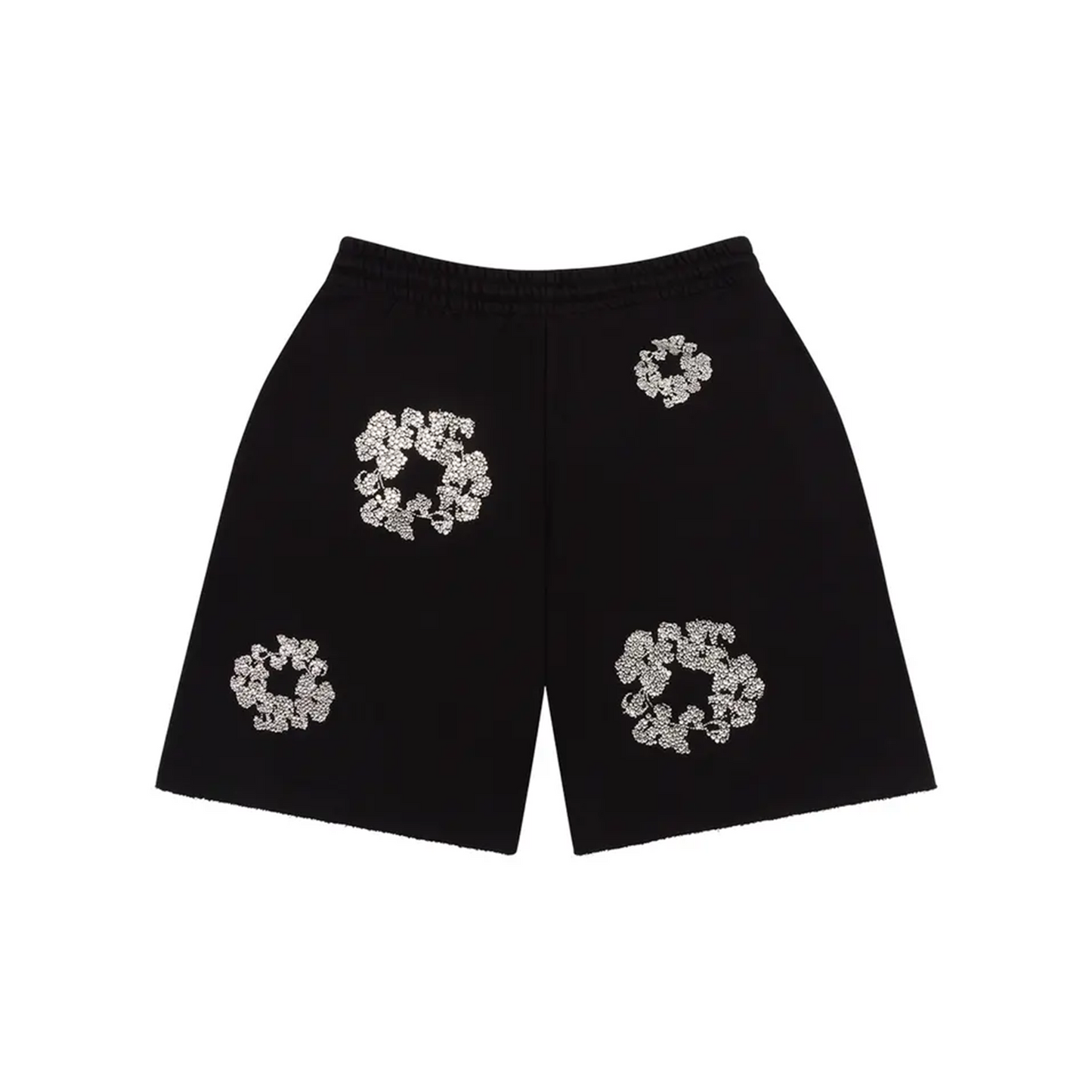 Denim Tears Cashmere SWAROVSKI Cotton Wreath Shorts Black (FW24)