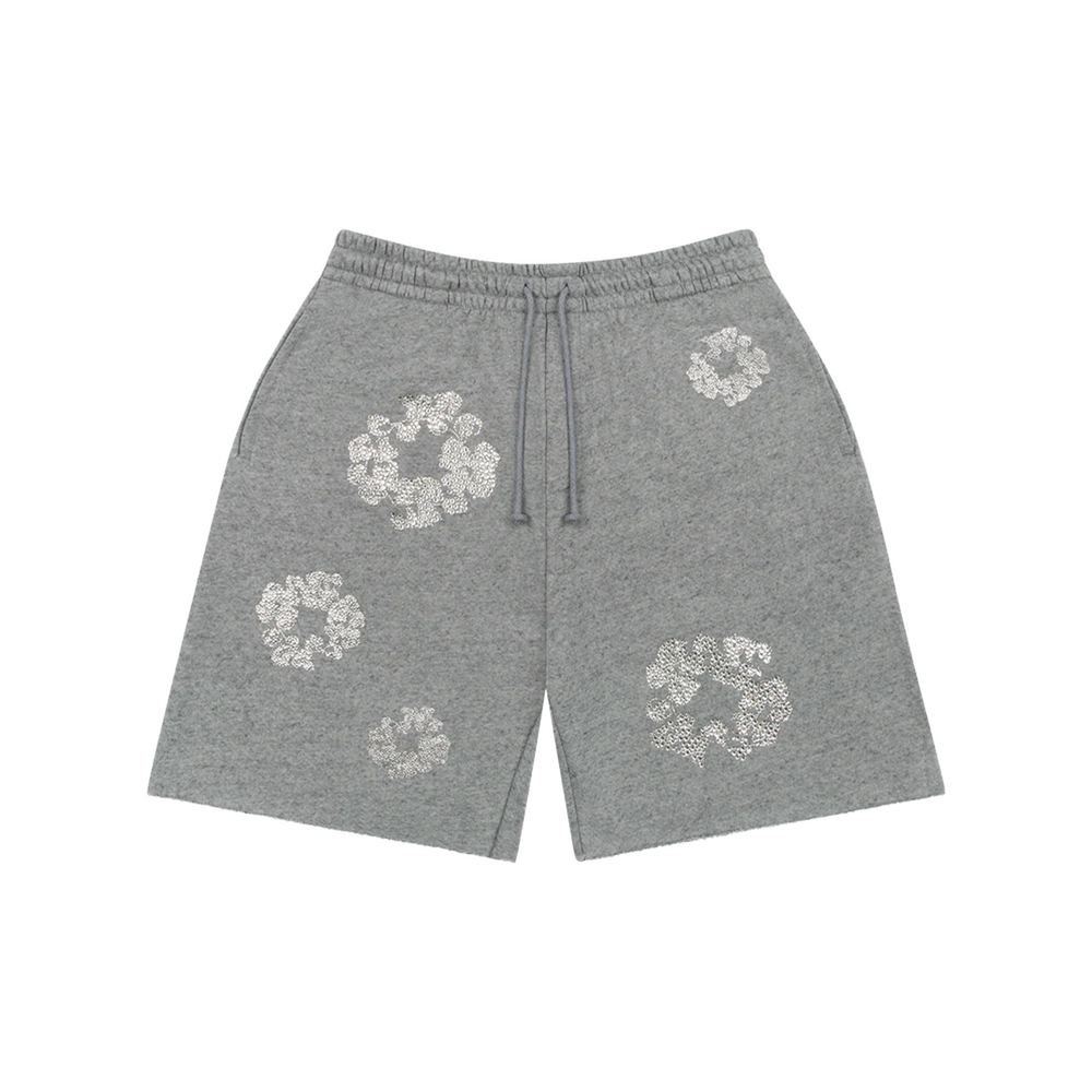 Denim Tears Cashmere SWAROVSKI Cotton Wreath Shorts Grey (FW24)