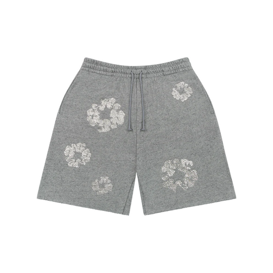 Denim Tears Cashmere SWAROVSKI Cotton Wreath Shorts Grey (FW24)
