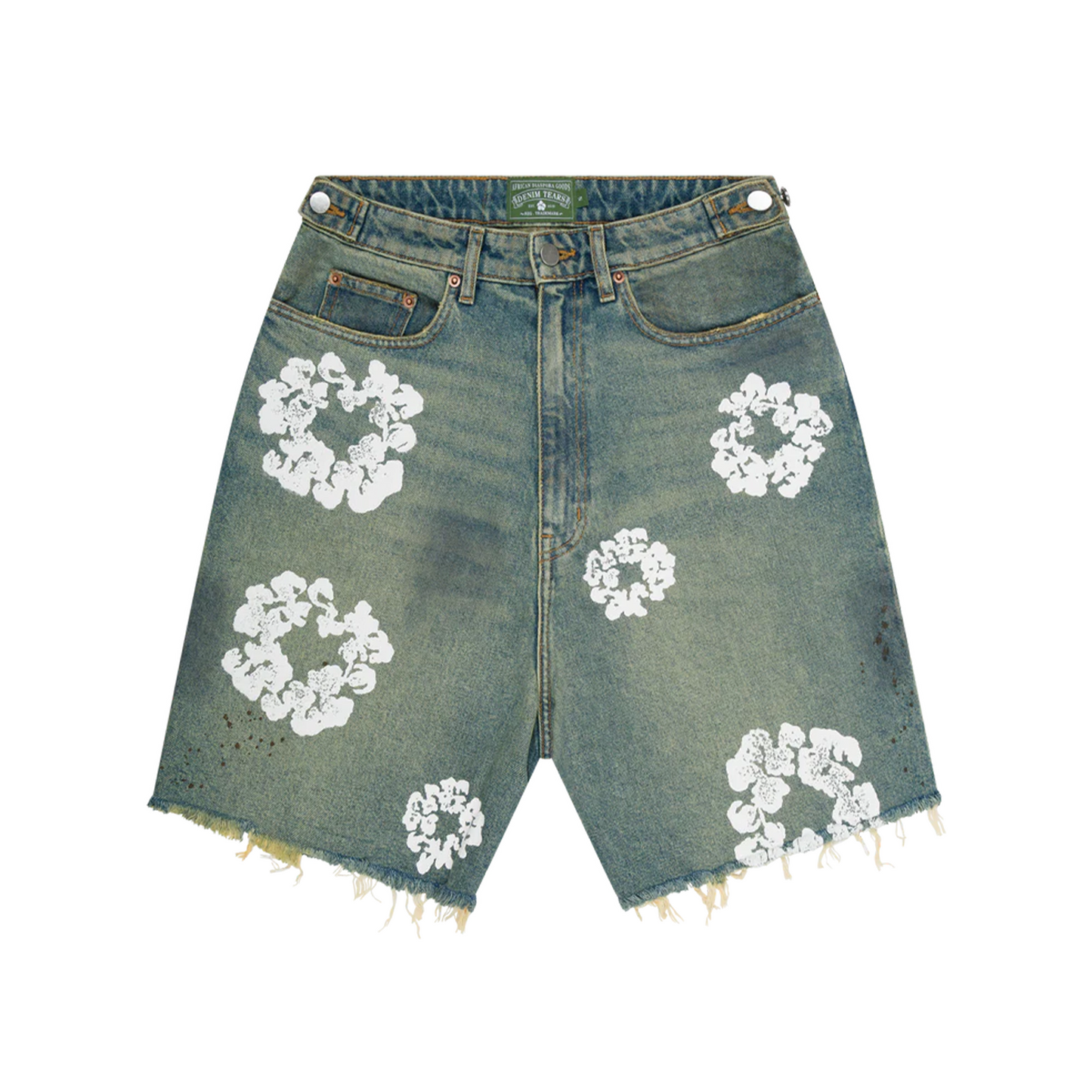 Denim Tears Dirty Wash Wreath Shorts Light Wash (SS24)