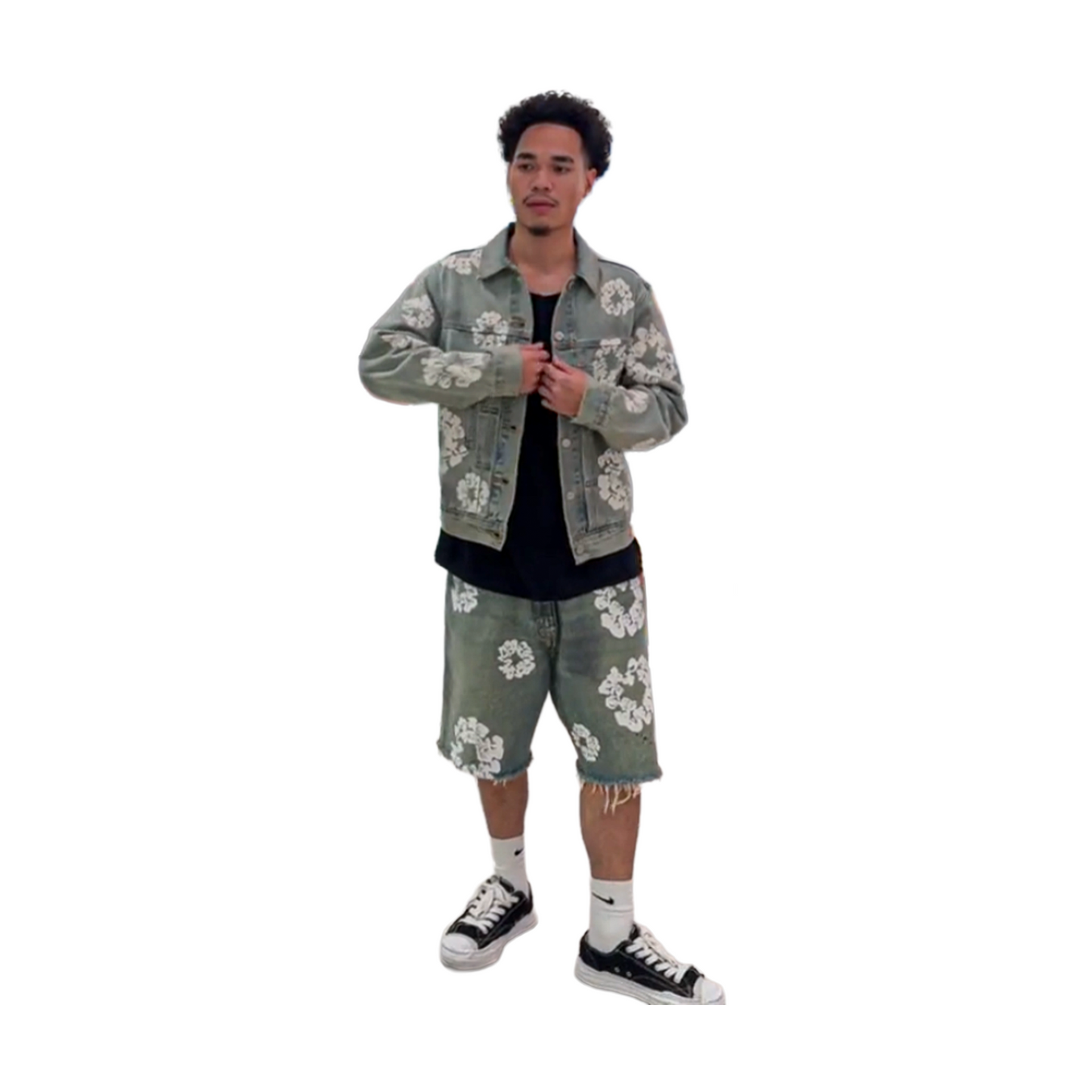 Denim Tears Dirty Wash Wreath Shorts Light Wash (SS24)