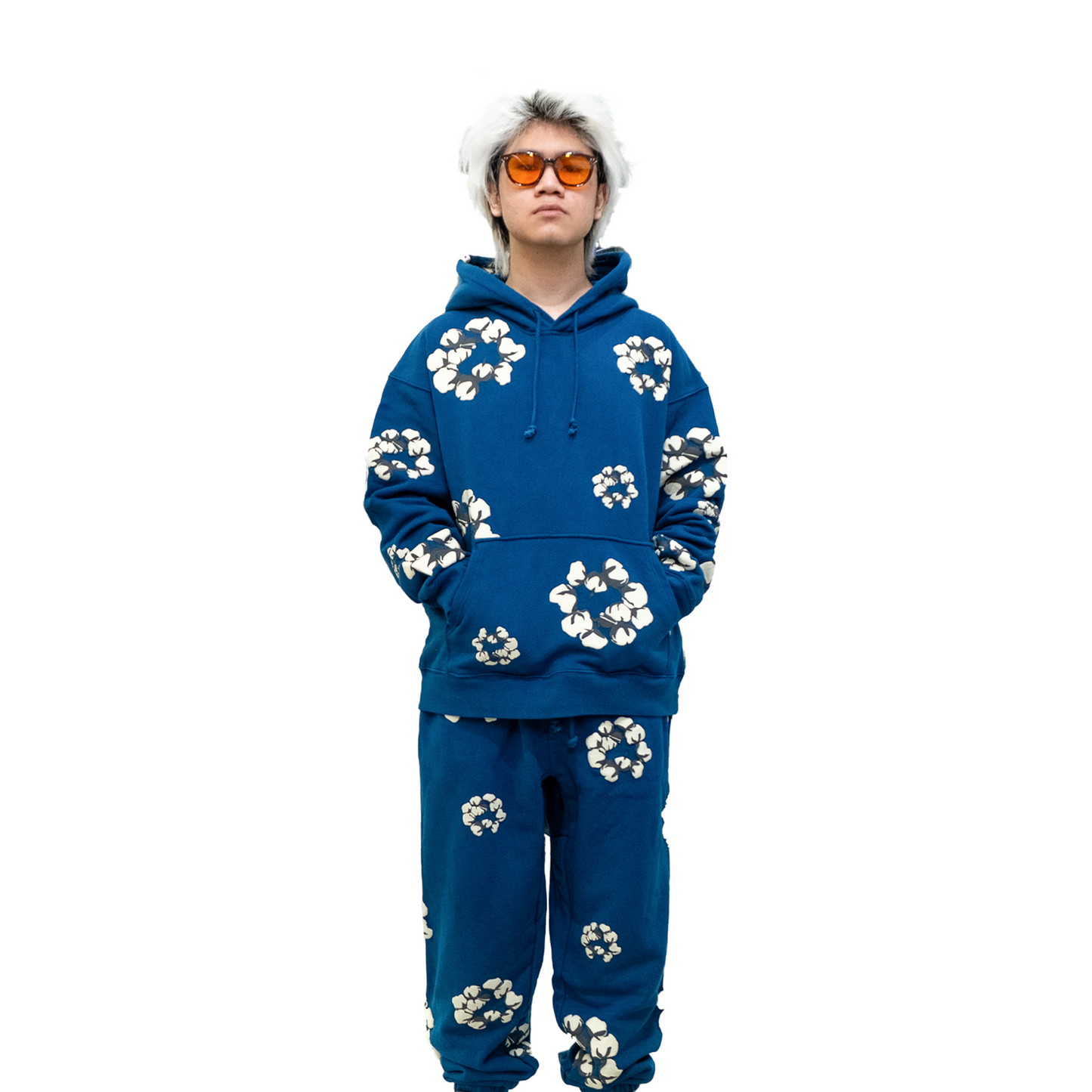 Denim Tears x Cactus Plant Flea Market Tears Wreath Sweatpants Navy (FW24)