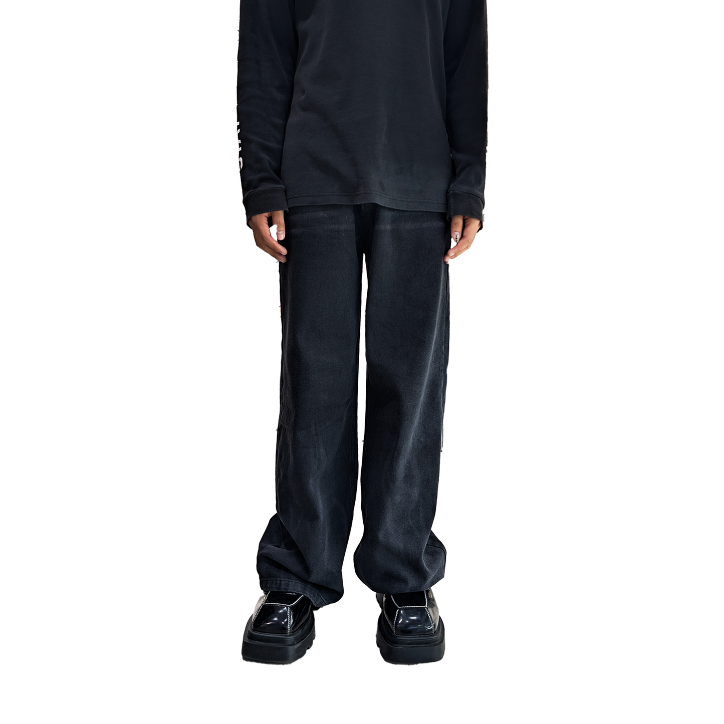 EGLAF Flames Loose Fit Jeans Black (SS25)