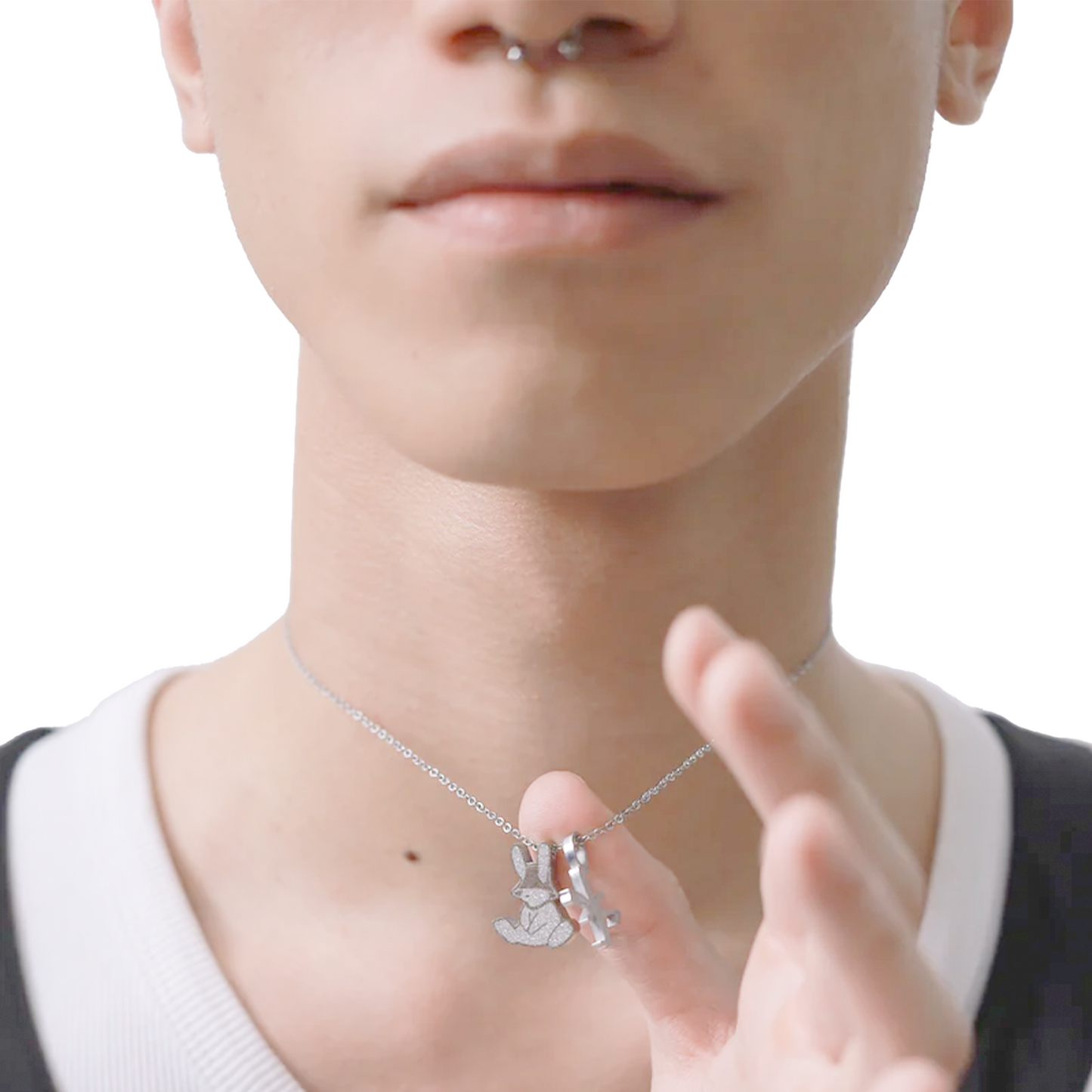 EK Collection x Luxli XX Bunny Necklace Silver (FW24)