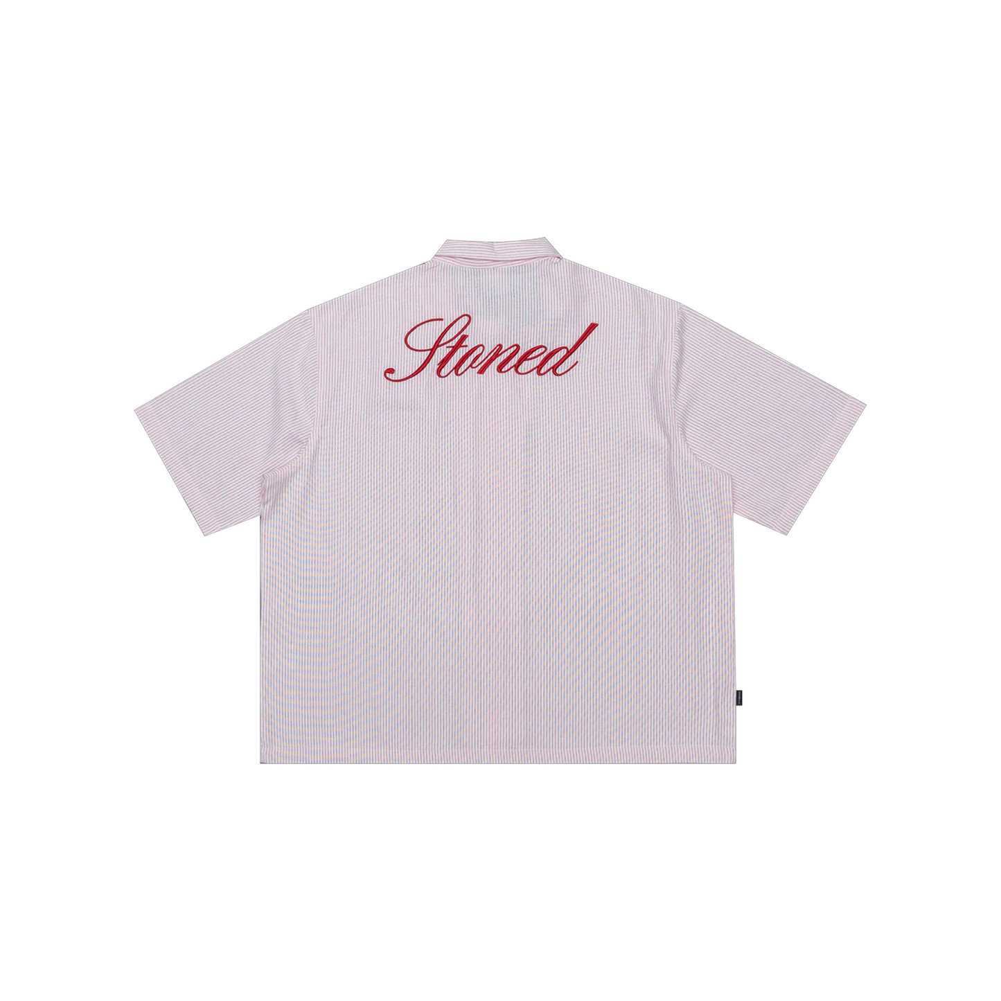 Stoned & Co ® EOT : Stripe Short Sleeved Shirt Pink (SS25)