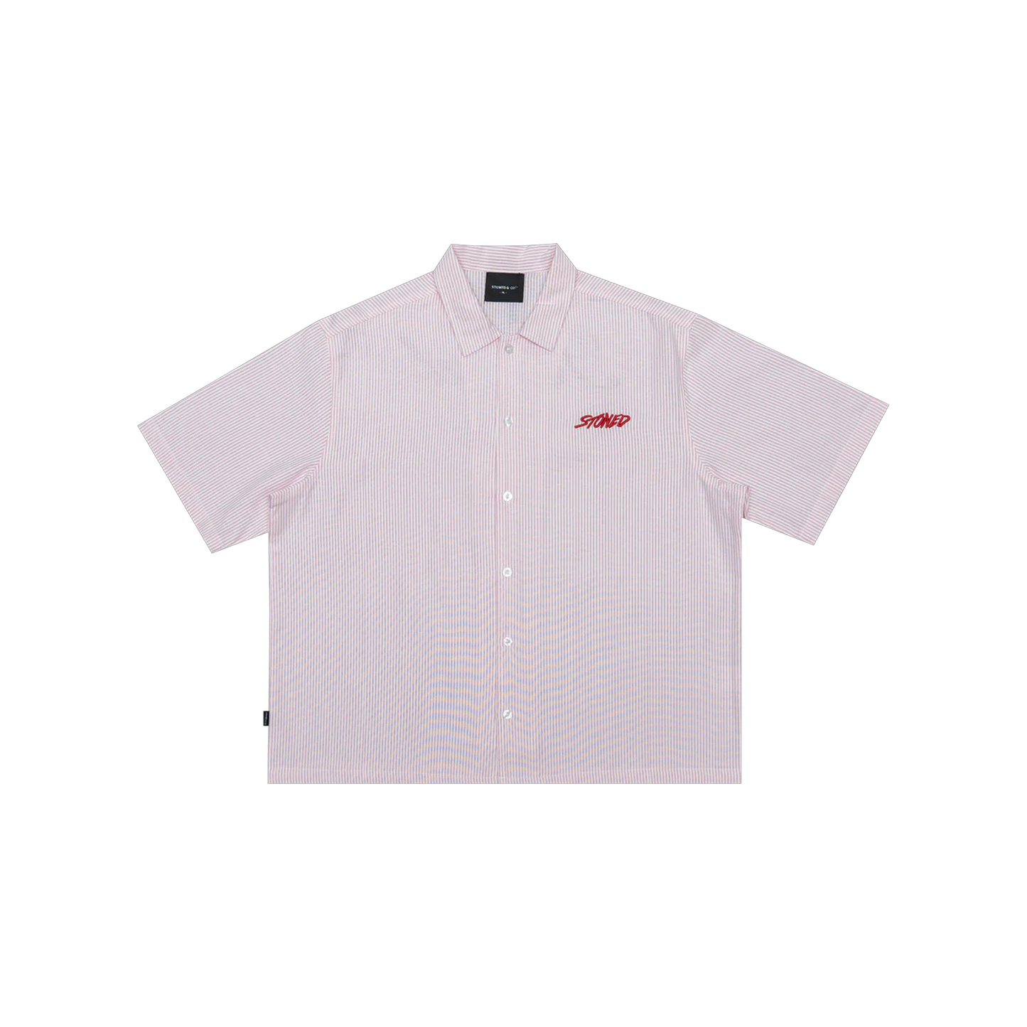 Stoned & Co ® EOT : Stripe Short Sleeved Shirt Pink (SS25)