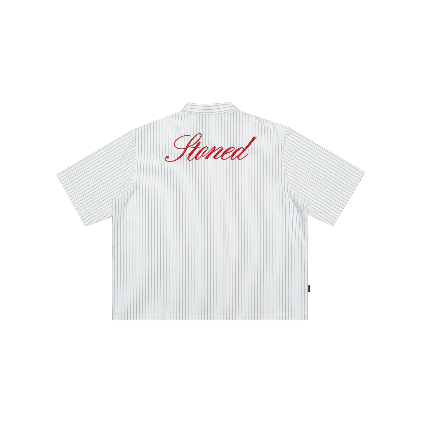 Stoned & Co ® EOT : Stripe Short Sleeved Shirt White (SS25)