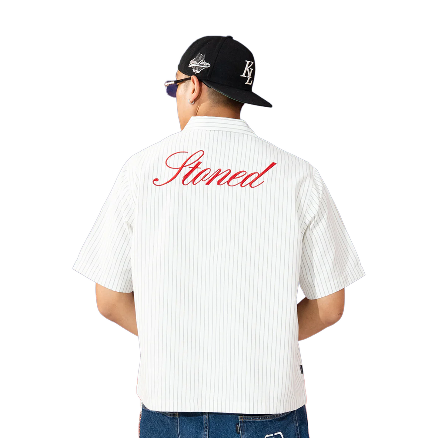 Stoned & Co ® EOT : Stripe Short Sleeved Shirt White (SS25)