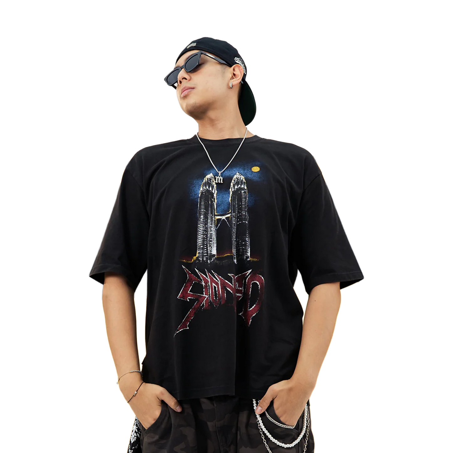 Stoned & Co ® EOT : Twin Tower Washed Tee Black (SS25)