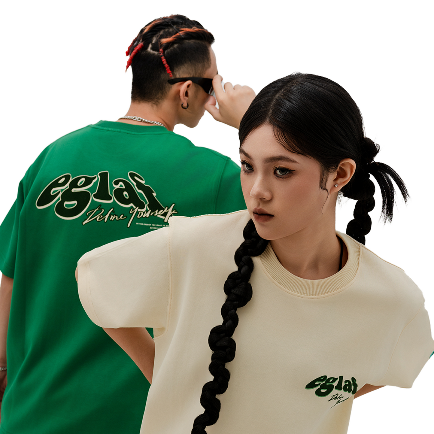 EGLAF Duality Velvet Tee Green