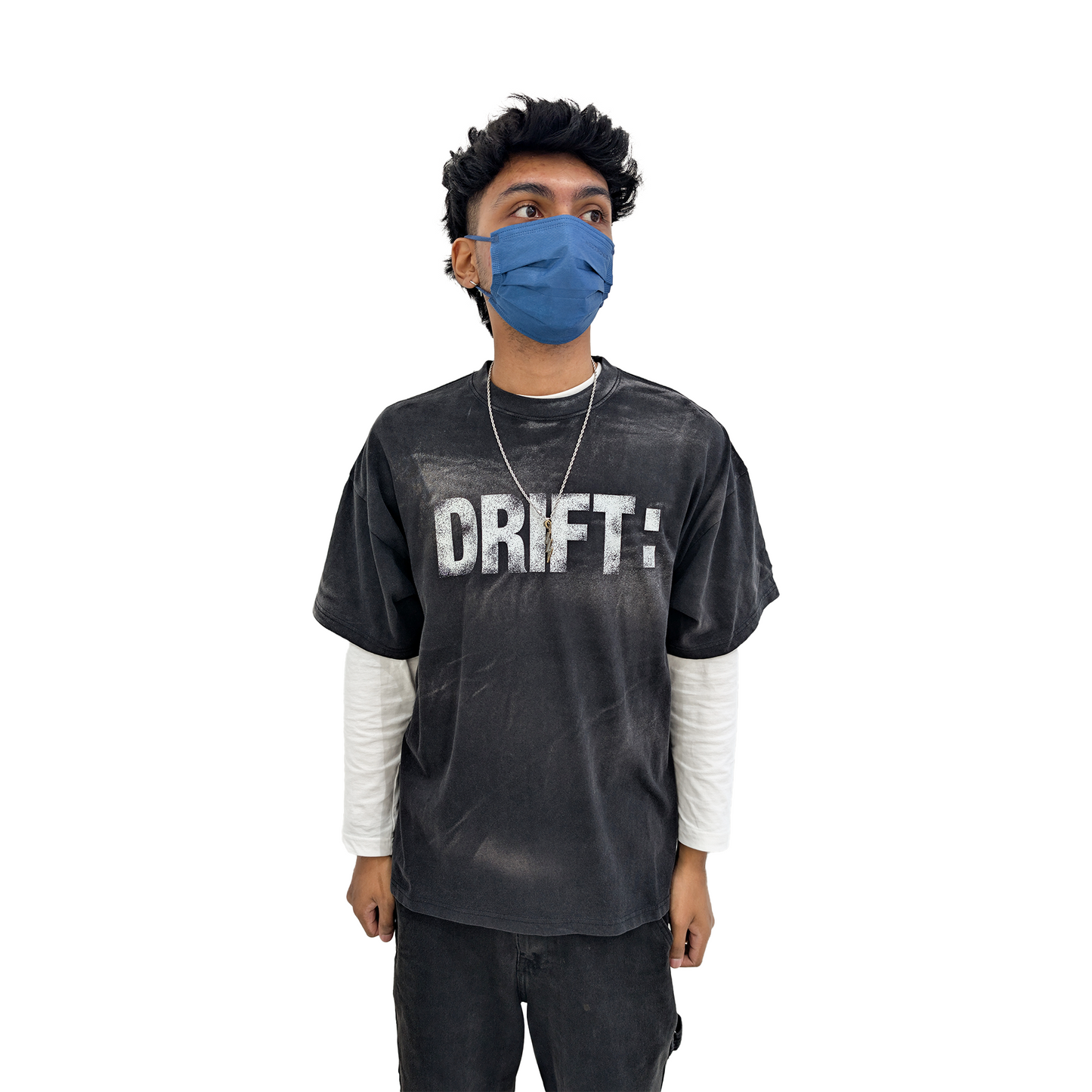 FAR FROM WHAT Far Washed Drift Tee Black (FW23)