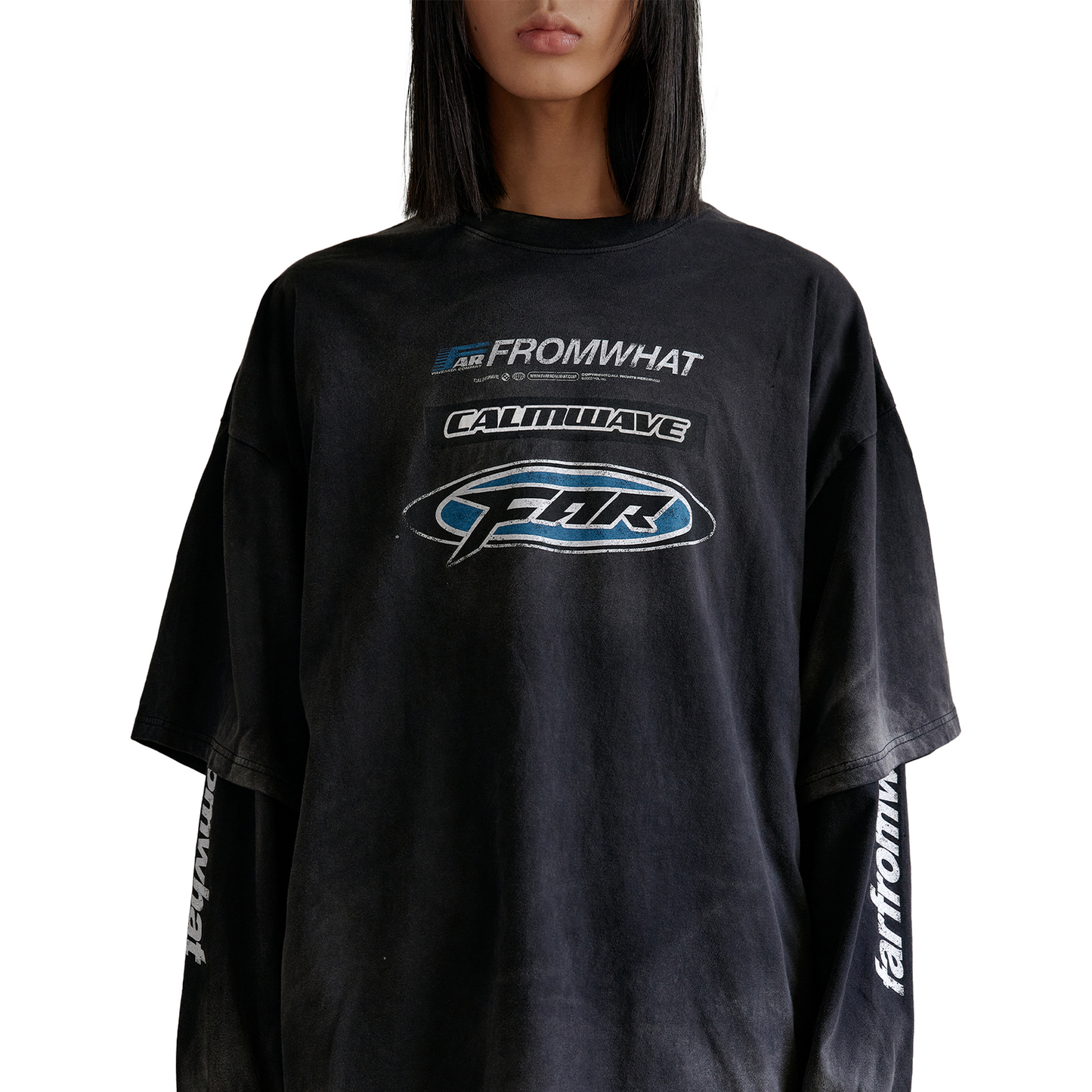 FAR FROM WHAT Far Washed Logo Tee Black (SS23)