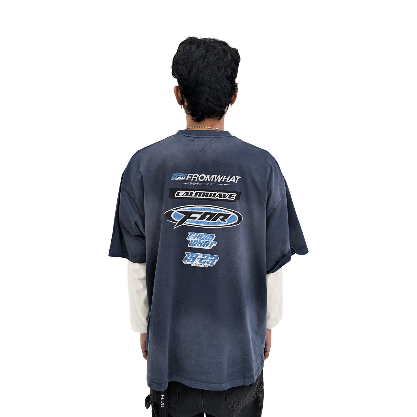 FAR FROM WHAT Far Washed Logo Tee Navy (SS23)