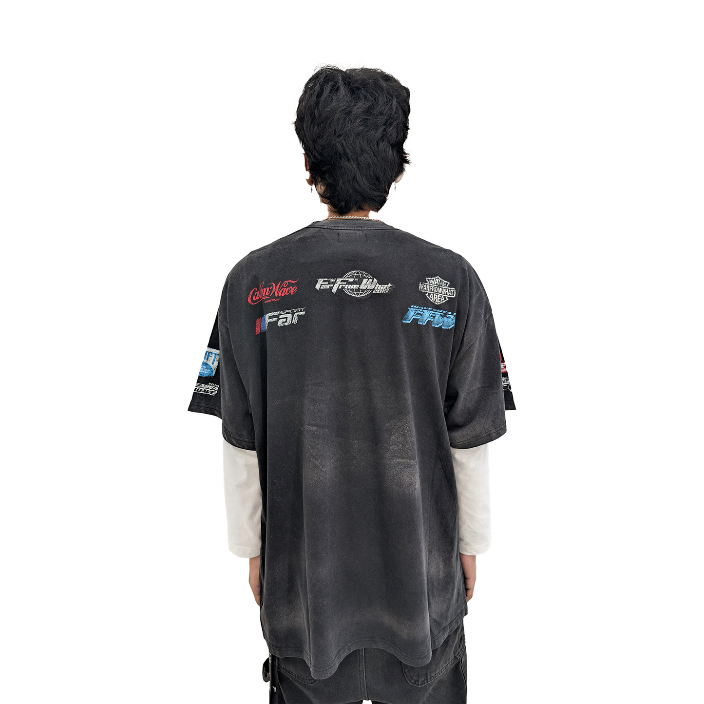 FAR FROM WHAT Far Washed Sponsor Logo Tee Black (FW23)
