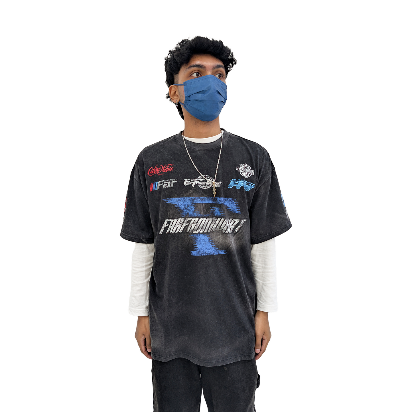FAR FROM WHAT Far Washed Sponsor Logo Tee Black (FW23)