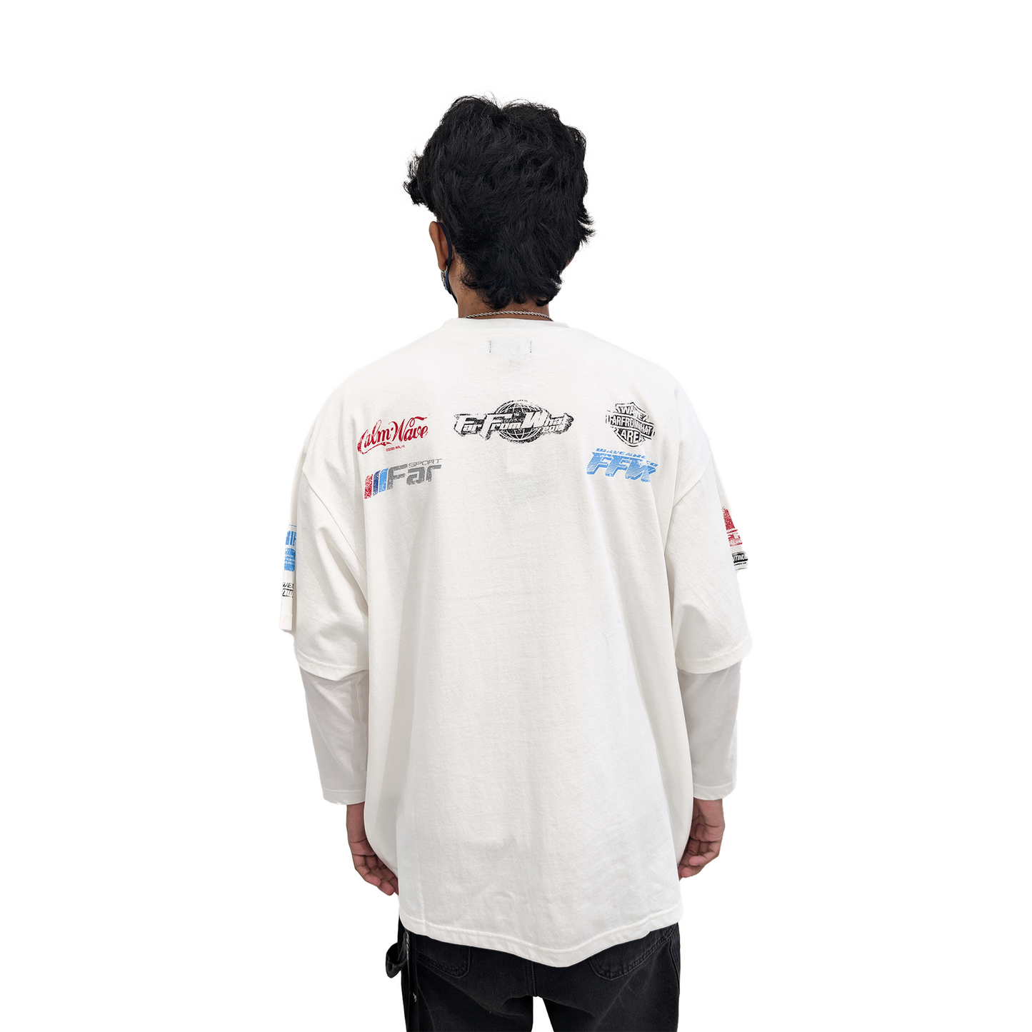 FAR FROM WHAT Far Washed Sponsor Logo Tee White (FW23)