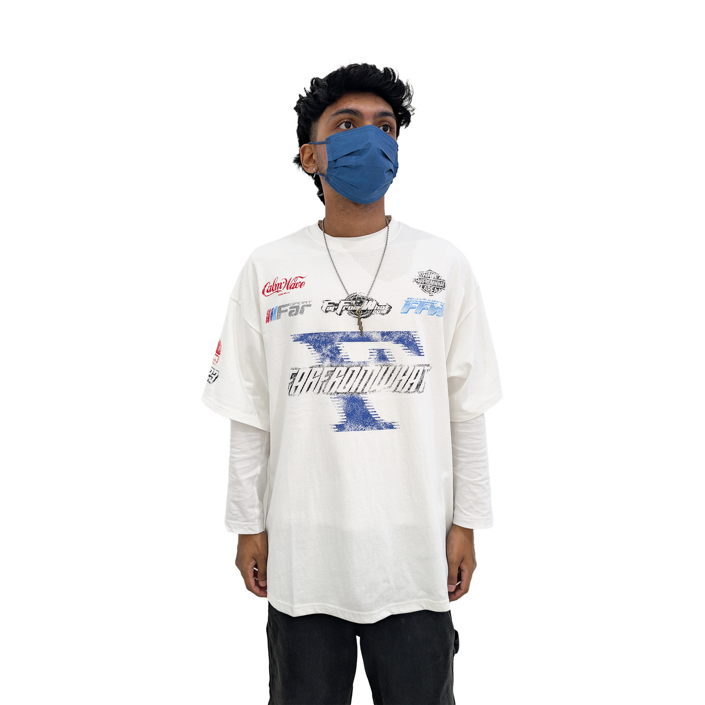 FAR FROM WHAT Far Washed Sponsor Logo Tee White (FW23)
