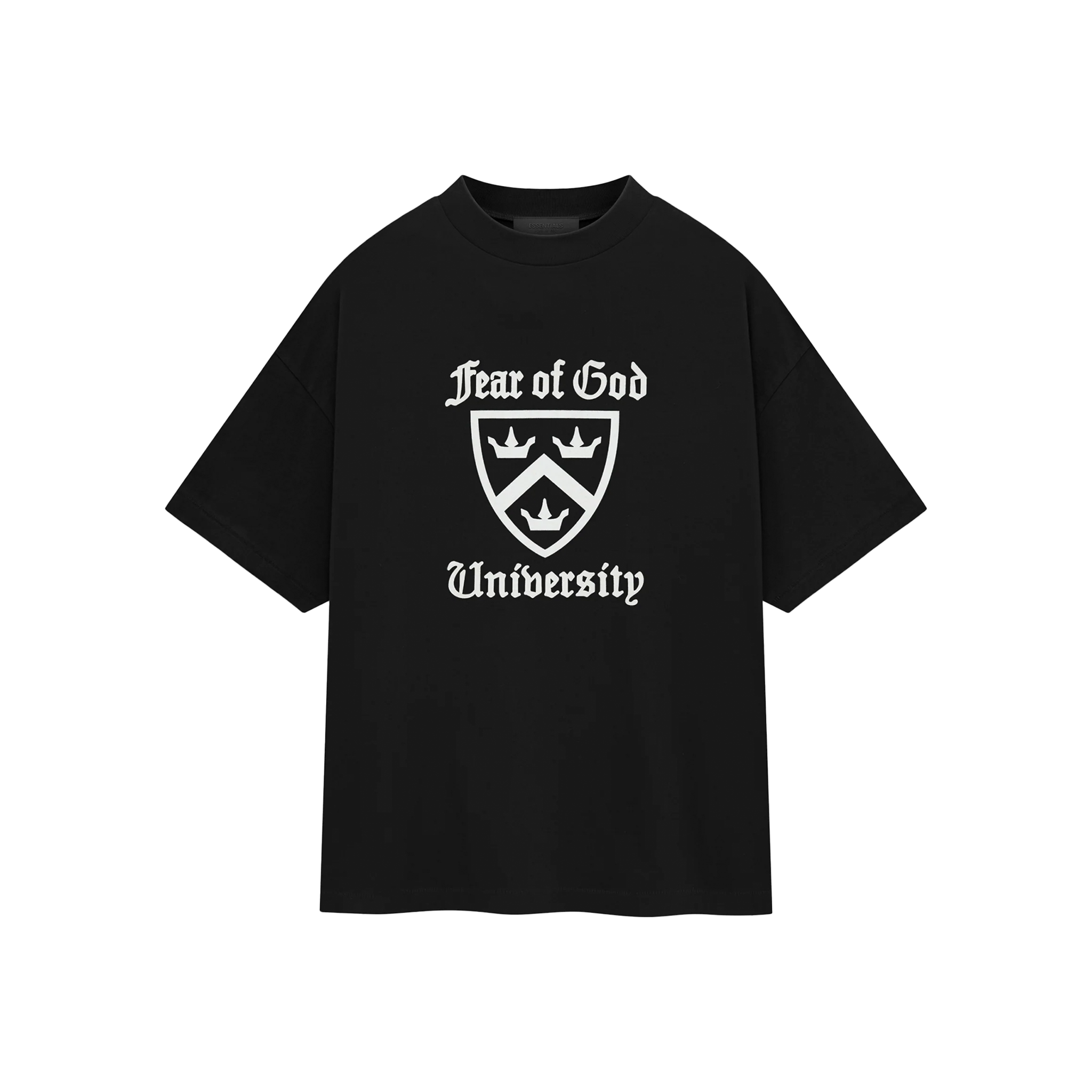 Fear of God Essentials University Logo Heavy Crewneck Tee Black