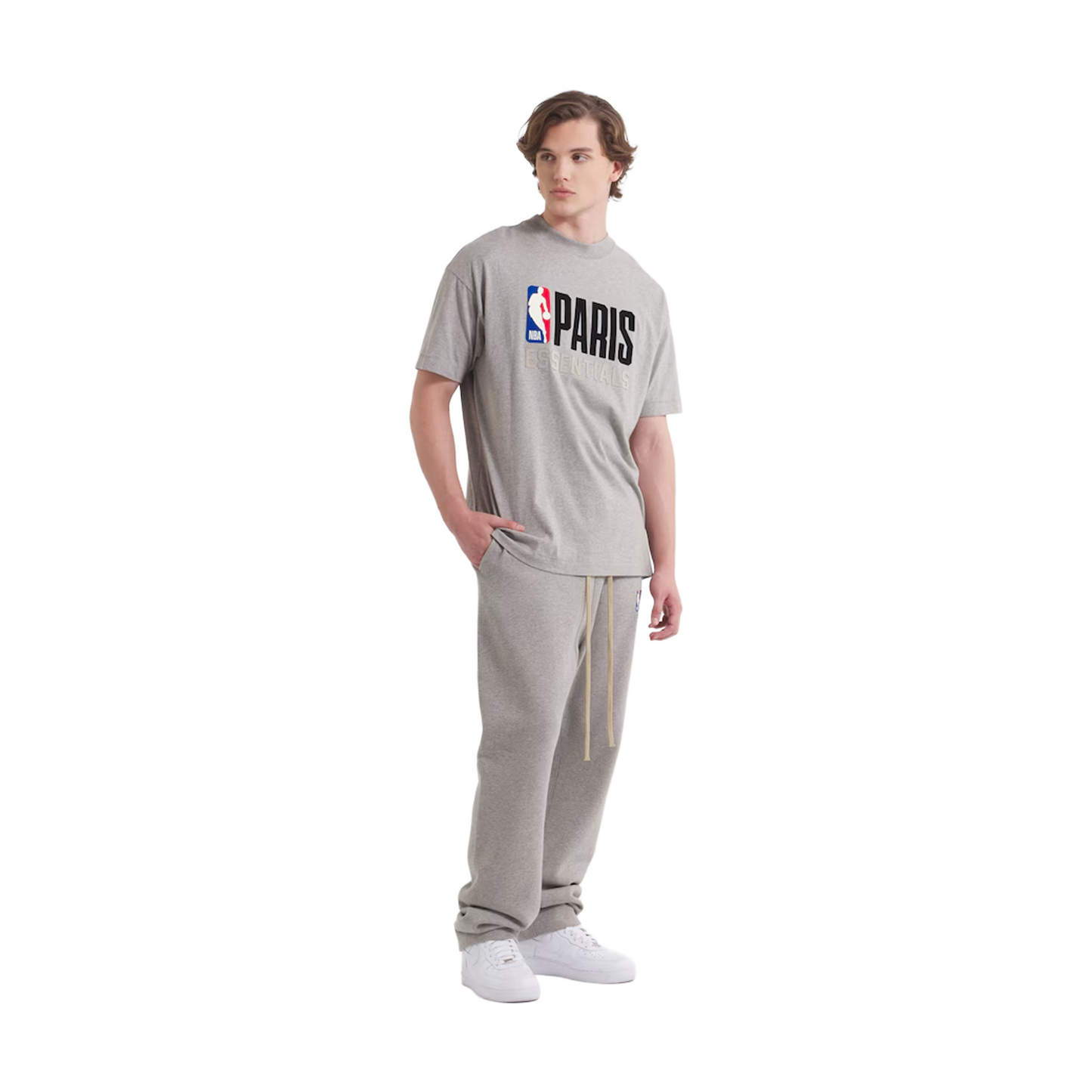 Fear of God Essentials x NBA Paris Tee Warm Heather (SS25)