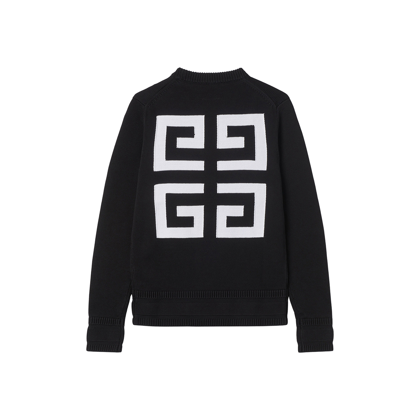 GIVENCHY 4G Logo Cotton Crew Knitwear Sweater Black (FW21)