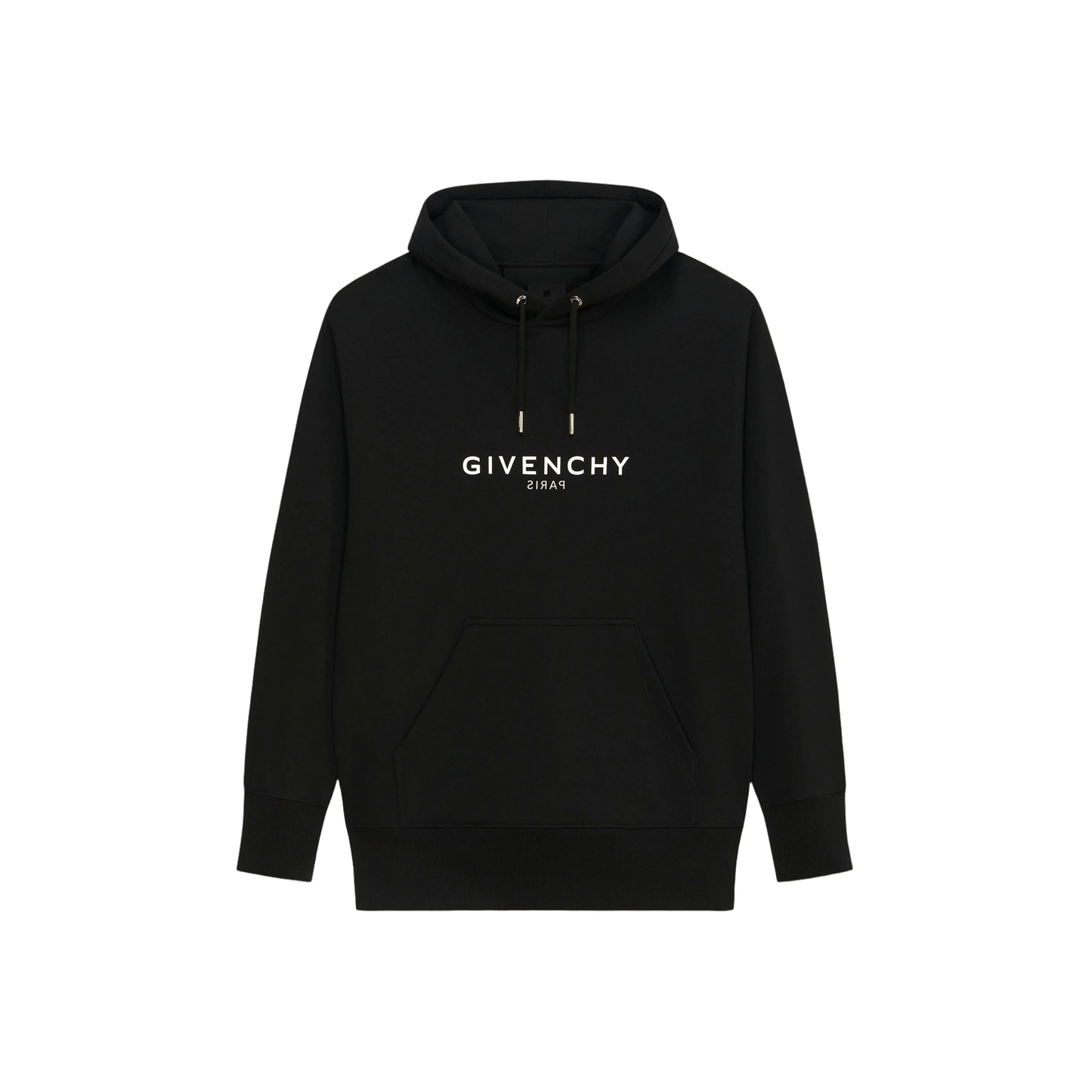 GIVENCHY Classic Fit Reverse Print Hoodie Black (FW22)