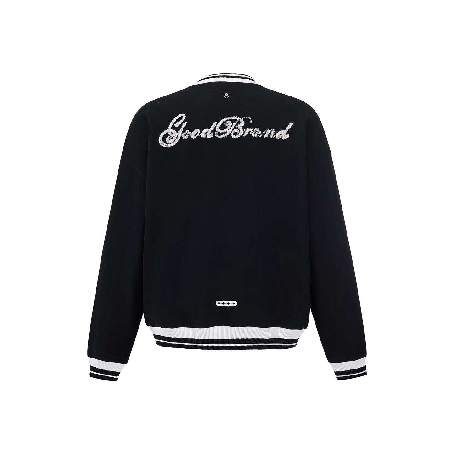 GOODBRAND 3D Embroidered Beaded Floral Long Sleeved Tee Black (FW25)