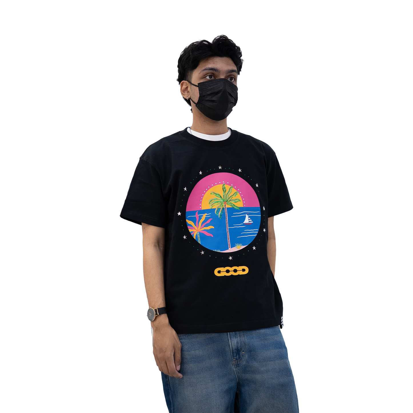 GOODBRAND Diamond Coconut Tree Tee Black (SS25)
