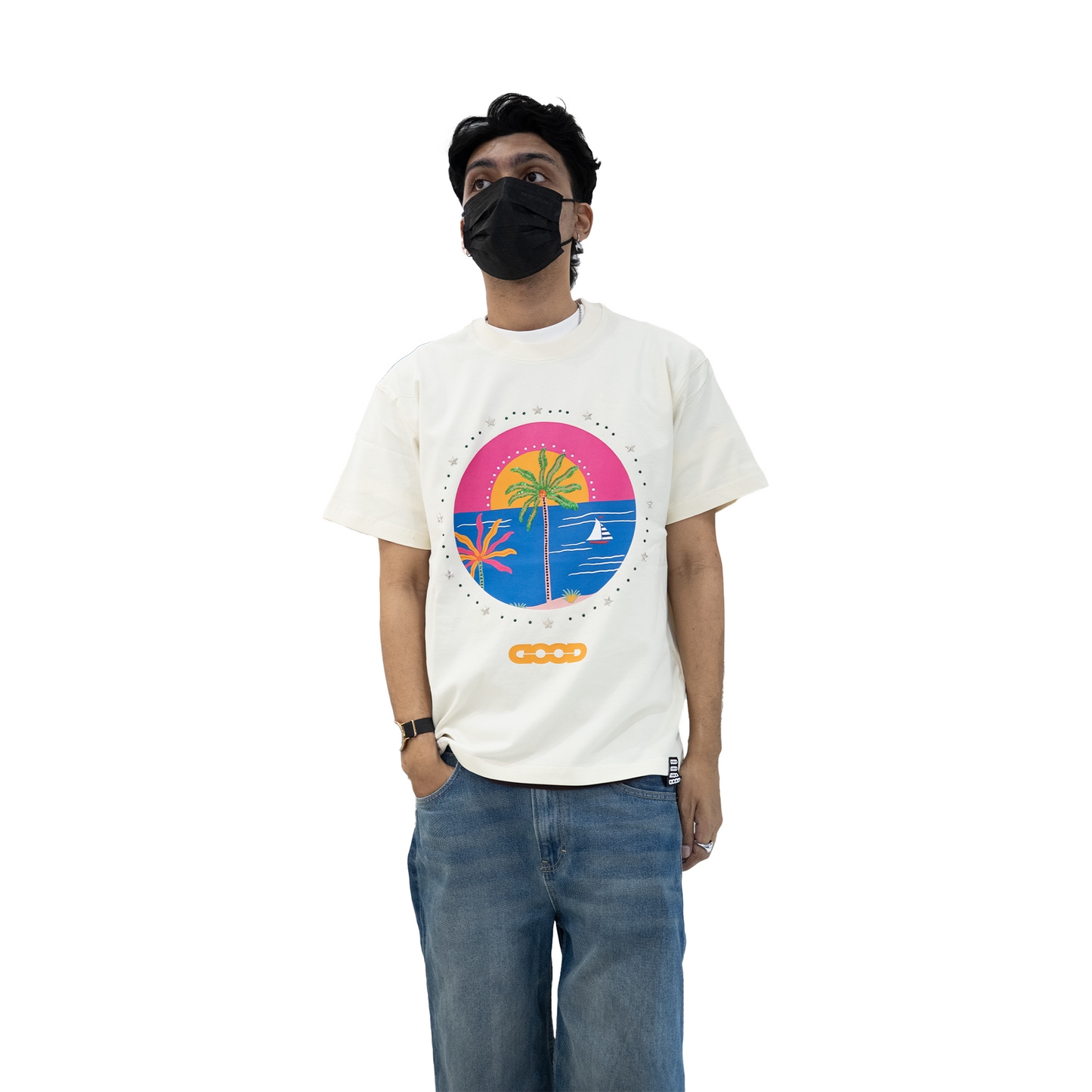 GOODBRAND Diamond Coconut Tree Tee Beige (SS25)