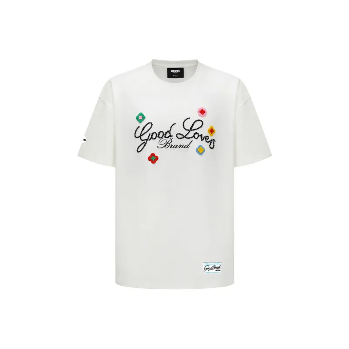 GOODBRAND Good Loves 3D Embroidered Slogan Tee White (SS25)