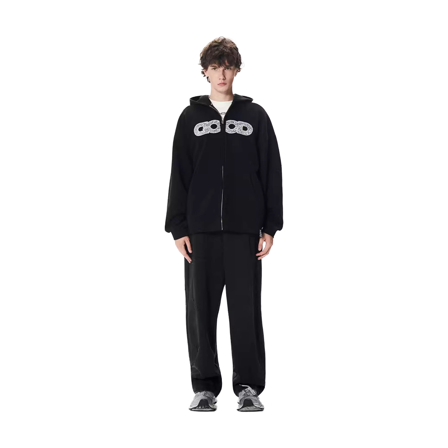 GOODBRAND Good Map Sequin Embroidered Hoodie Black (FW25)