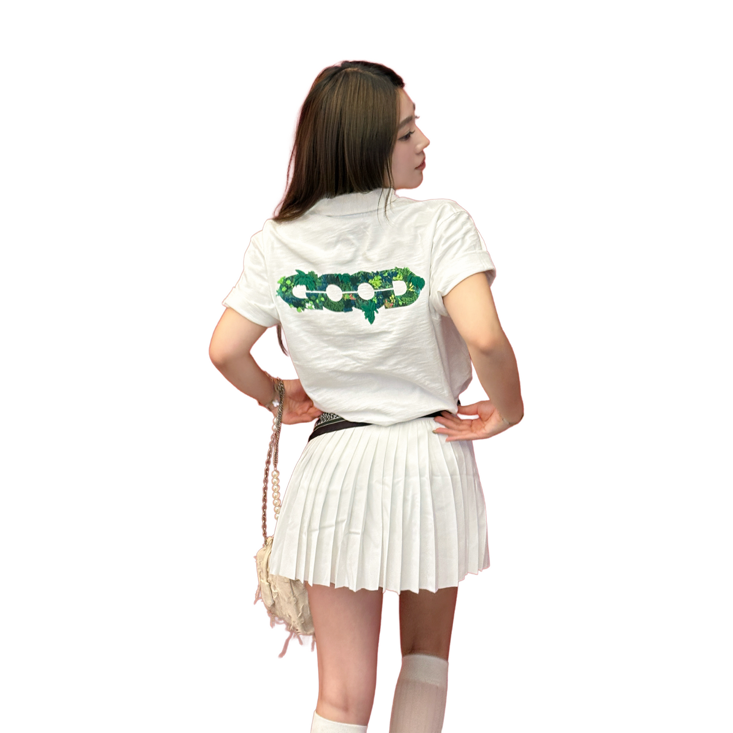 GOODBRAND Jungle Wonderland 3D Embroidered Polo Shirt White (SS25)