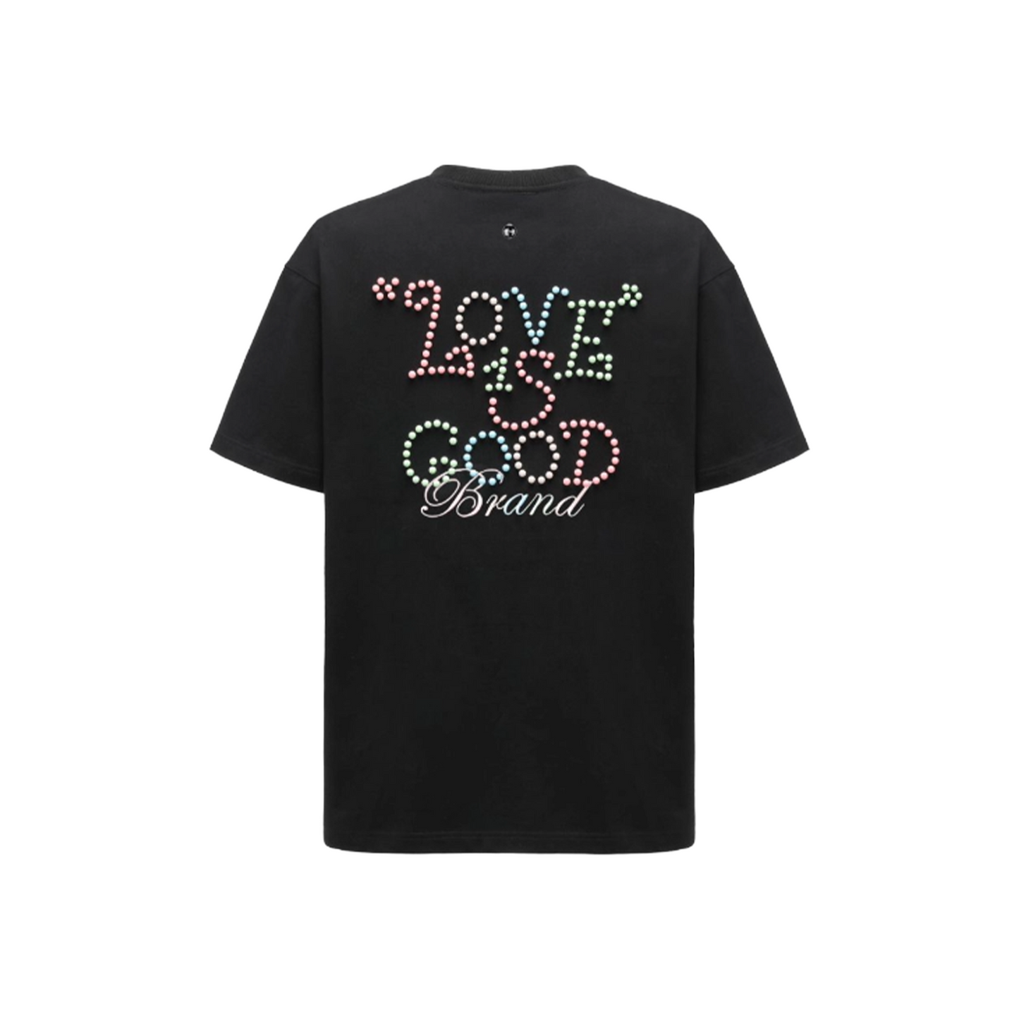 GOODBRAND Macaron Pearl Slogan Tee Black (SS25)