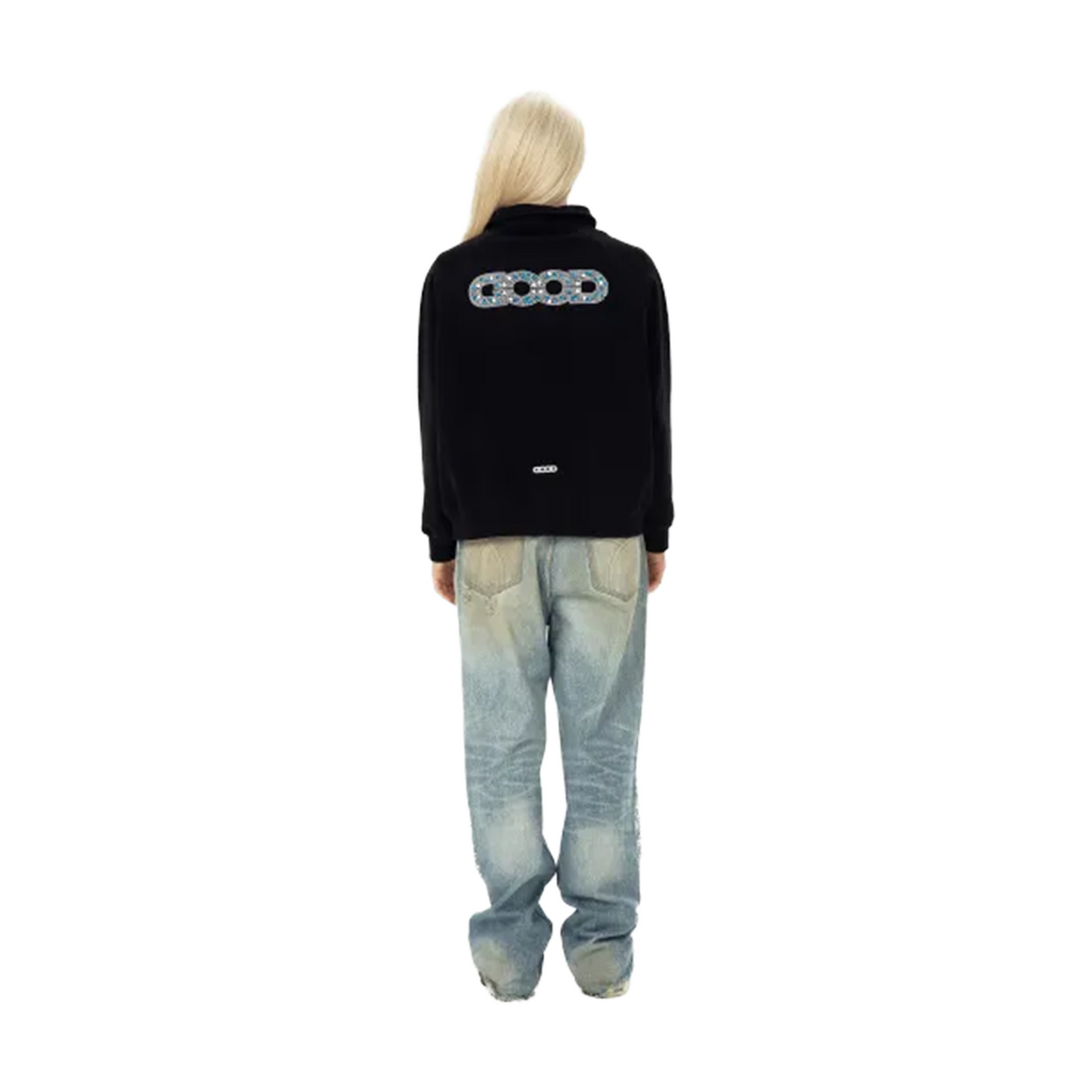 GOODBRAND Pearl Polo Long Sleeved Sweatshirt Black (FW24)