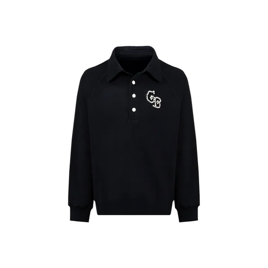 GOODBRAND Pearl Polo Long Sleeved Sweatshirt Black (FW24)