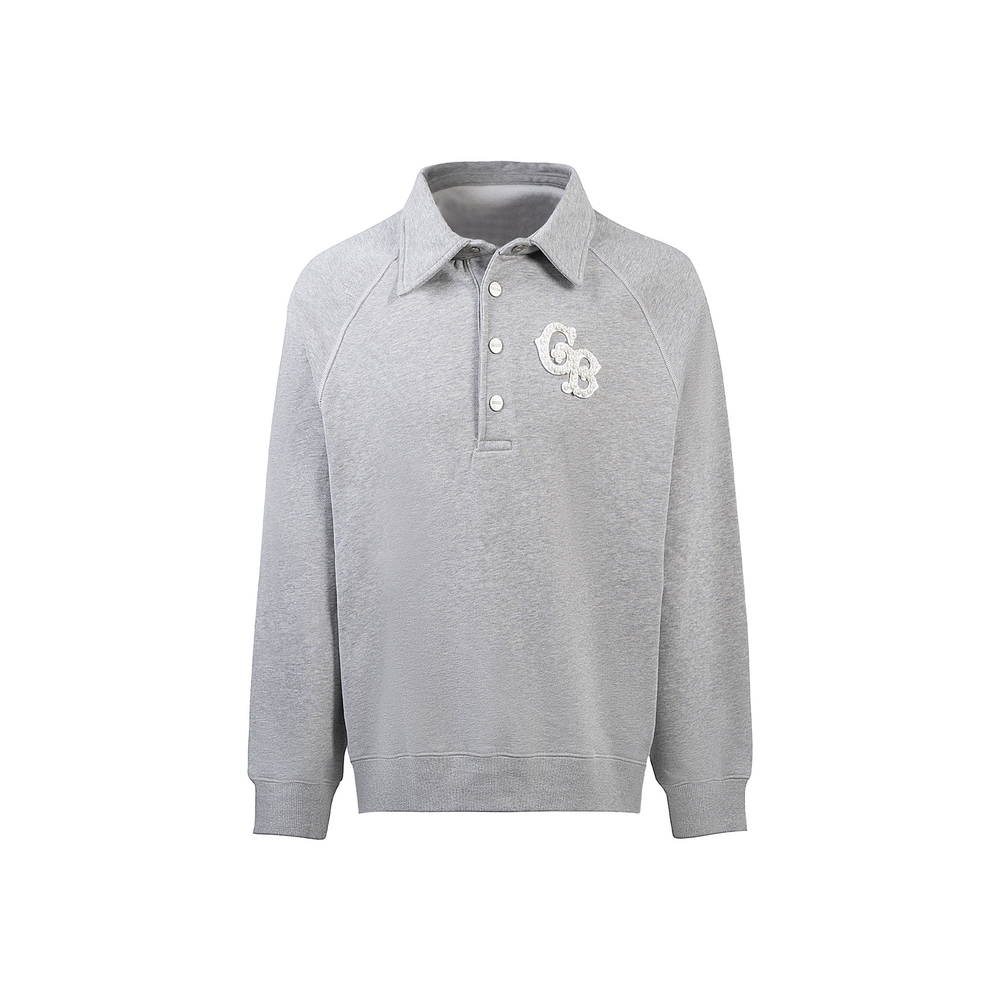 GOODBRAND Pearl Polo Long Sleeved Sweatshirt Grey (FW24)