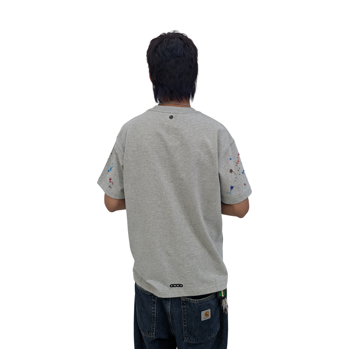 GOODBRAND Rainbow Candy Beads Logo Tee Grey (SS25)