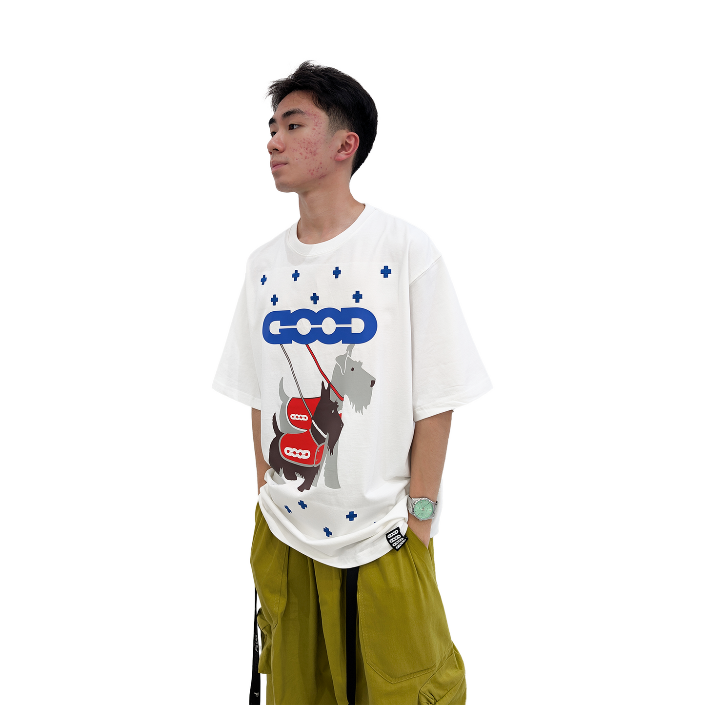 GOODBRAND Schnauzer Cross Tatami Tee White (SS25)