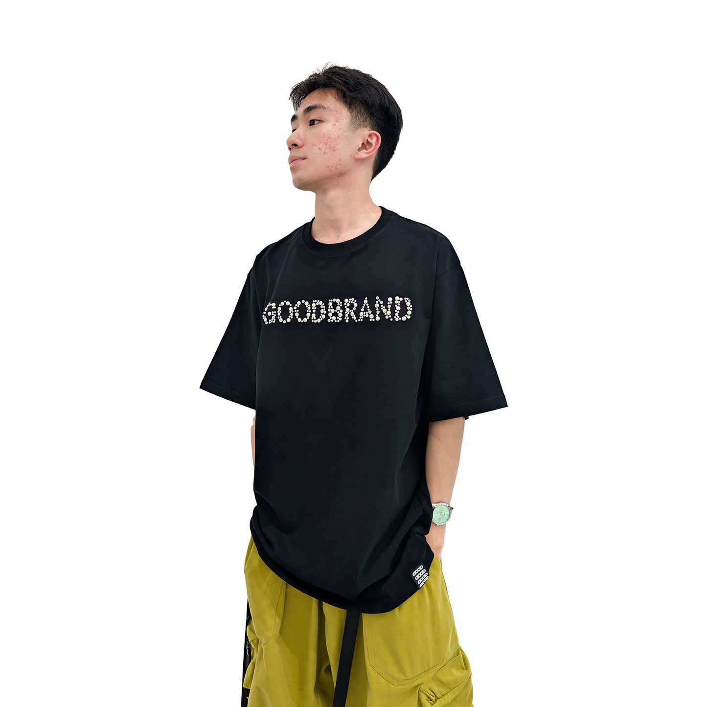 GOODBRAND Sequin Logo Tee Black (SS25)