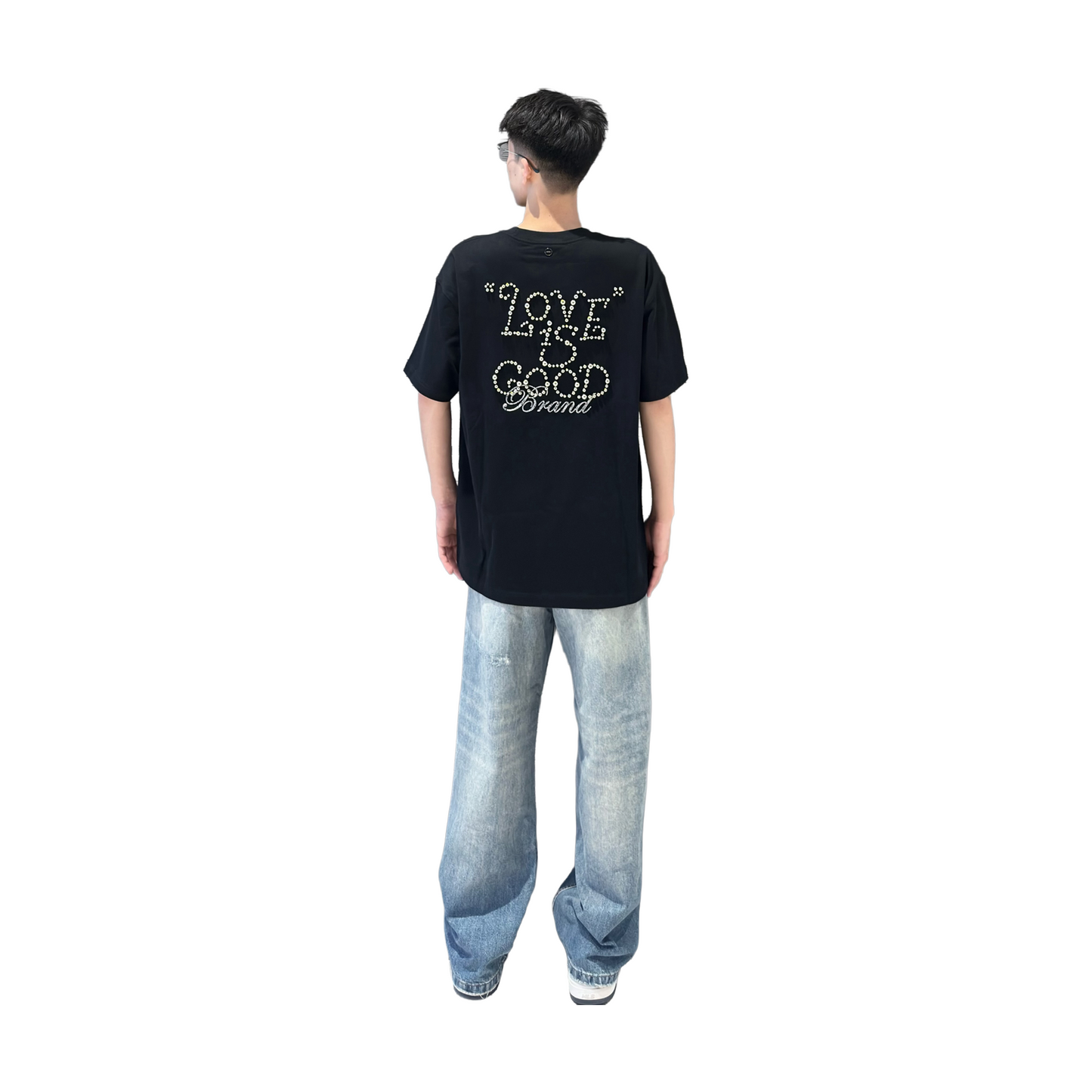 GOODBRAND Solid Colour Pearl Logo Tee Black (SS25)