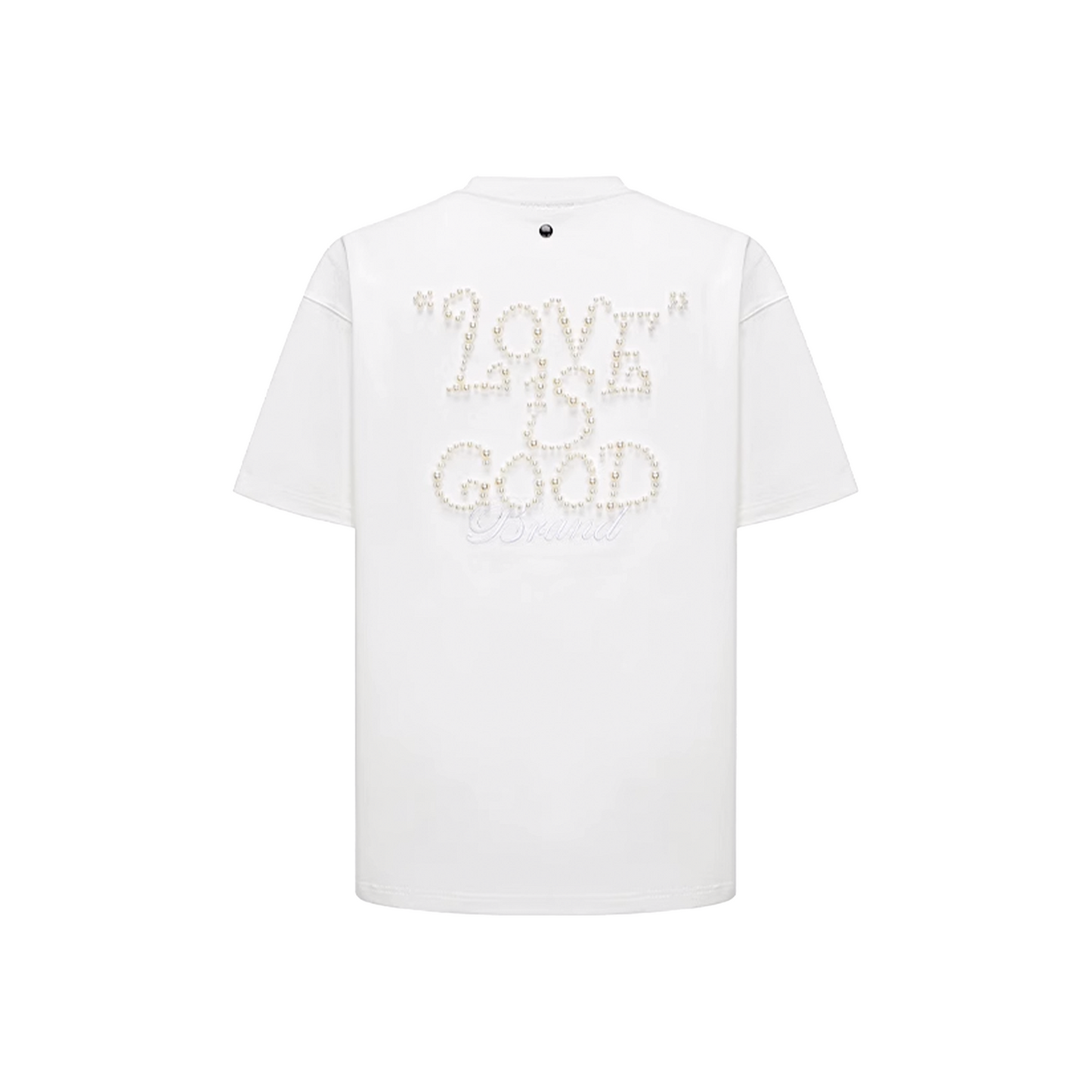 GOODBRAND Solid Colour Pearl Logo Tee White (SS25)