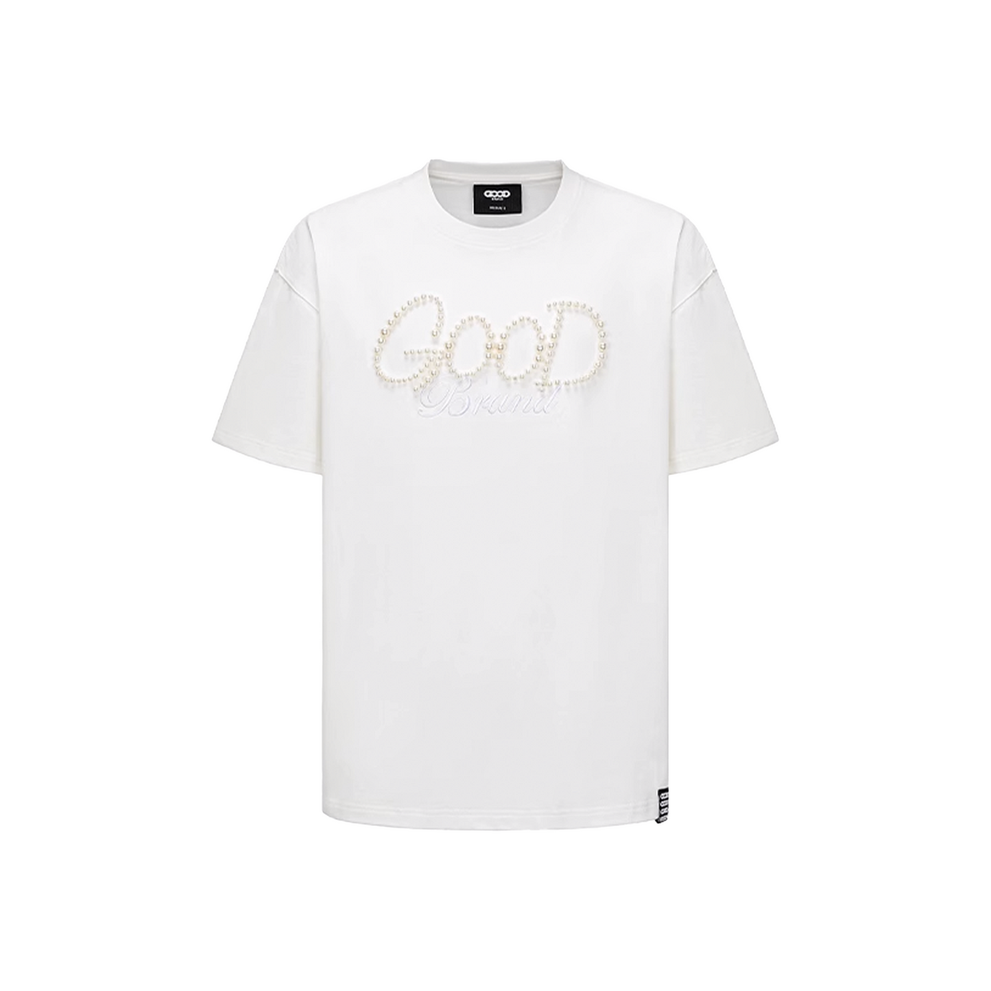 GOODBRAND Solid Colour Pearl Logo Tee White (SS25)