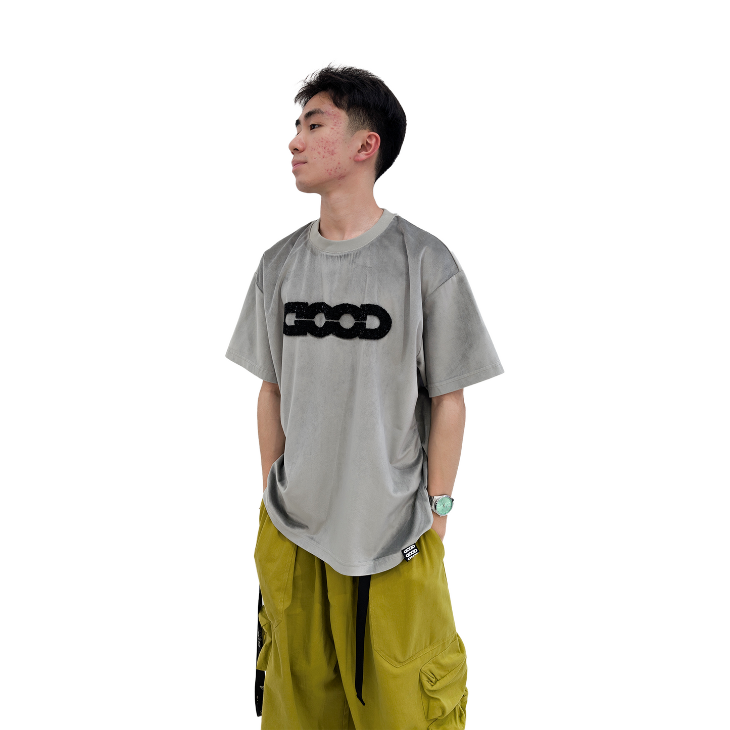 GOODBRAND Sparkling Embroidered Tee Grey (SS25)